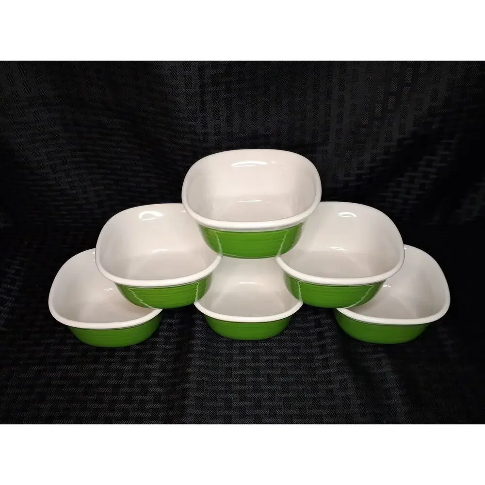 Corning Ware Etch Green 7 Oz Bakeware Set Of 6